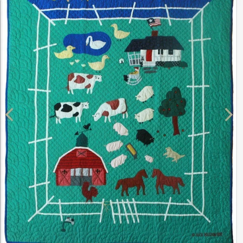 Judi Boisson old McDonald farm quilted blanket